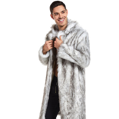 Abrigo Largo de Piel Sintética para Hombre - Estilo Europeo y Americano - Image 4
