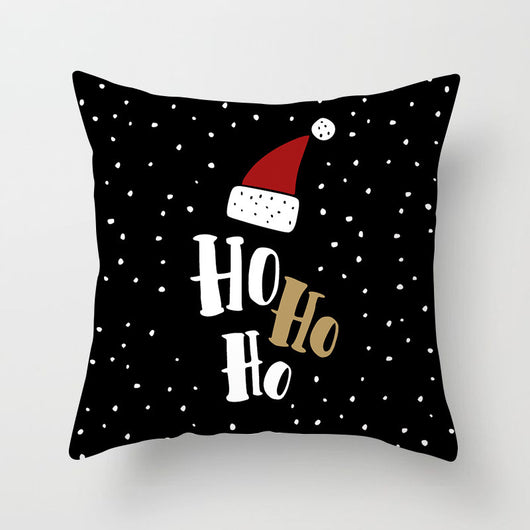 Funda de Almohada Navideña de Piel de Durazno con Contraste