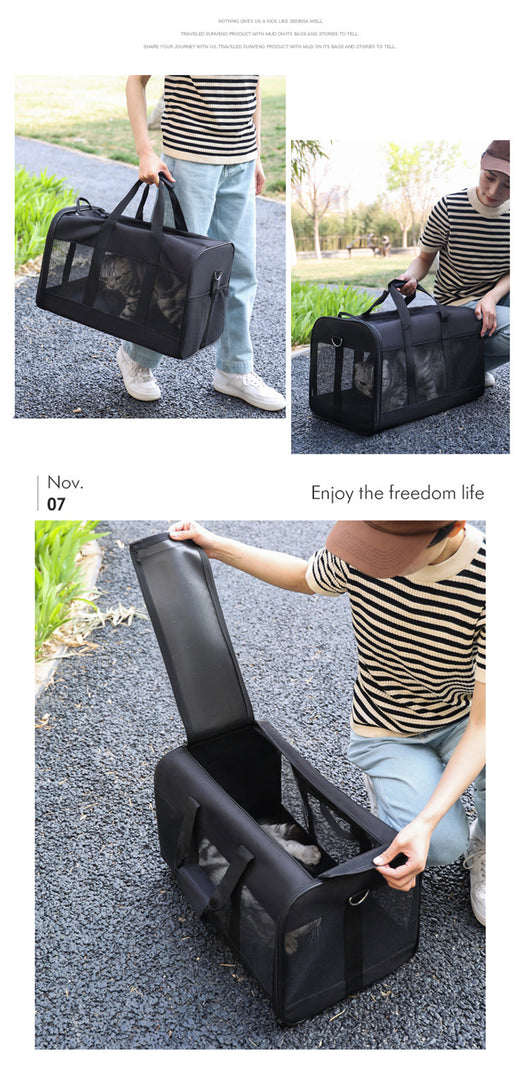 Transportín Portátil Plegable para Perros y Gatos - Bolsa de Viaje Respirable - Image 19