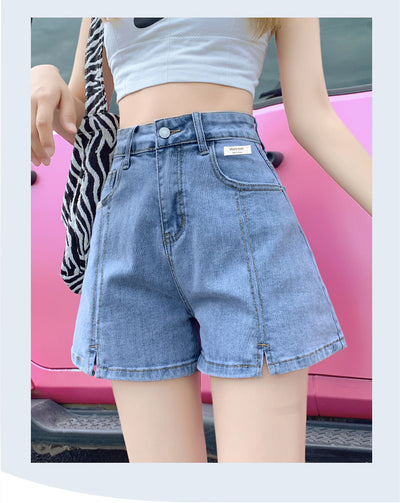 Shorts Denim Talle Alto Pierna Ancha Efecto A-línea - Image 3