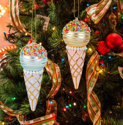 Adorno Navideño de Árbol Helado con Colgante de Vidrio - Image 10