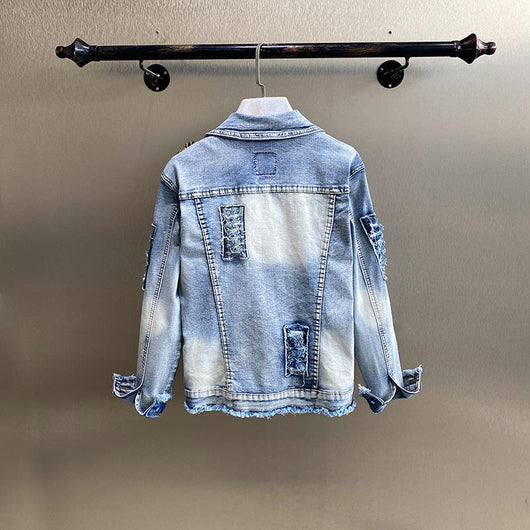 Chaqueta Denim Reforzada con Tachuelas de Diamante - Image 5
