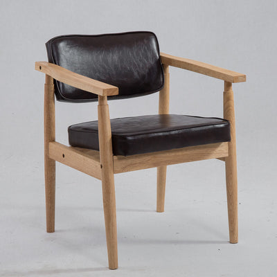 Silla Retro de Madera Maciza con Respaldo y Reposabrazos para Café - Image 21