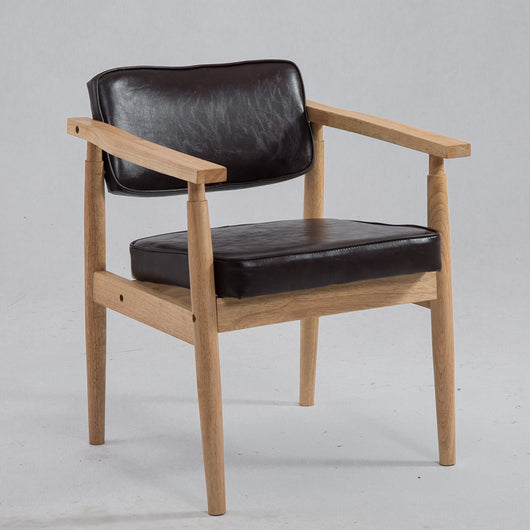 Silla Retro de Madera Maciza con Respaldo y Reposabrazos para Café - Image 21