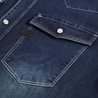 Camisa Denim de Manga Larga para Hombre - Estilo Casual Outdoor - Image 9