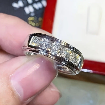 Anillo Hip Hop Diamante Moissanita de Lujo Cielo Estrellado - Image 12
