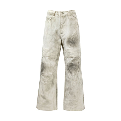 Pantalón Cargo Recto Holgado con Pliegues y Costuras Desgastadas - Image 5