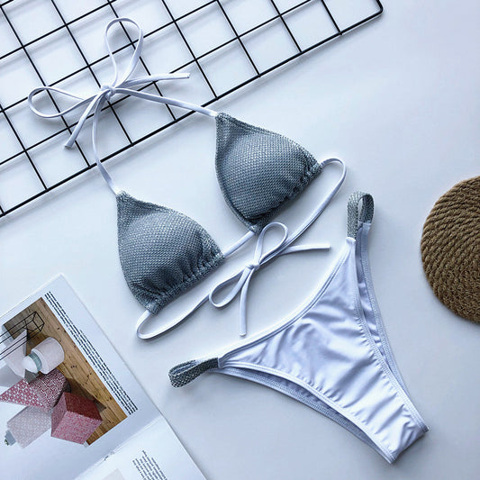 Traje de Baño para Mujer Brillante con Cristales Decorativos