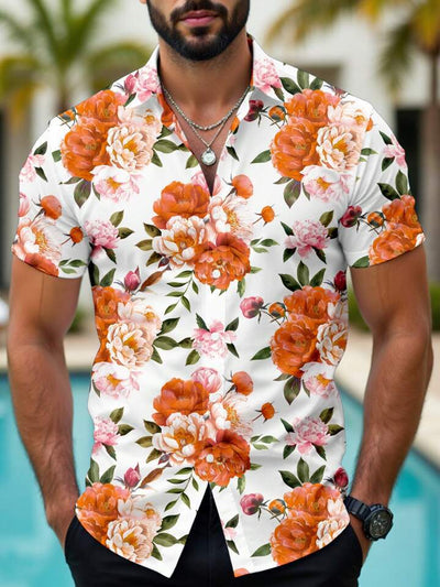 Camisa Casual Hawaiana con Estampado Floral 3D para Hombre - Image 8