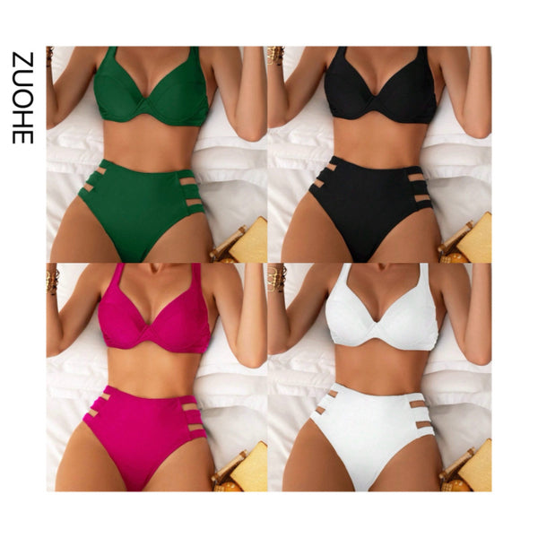 Bikini de Talle Alto con Copas Reforzadas para Mujer