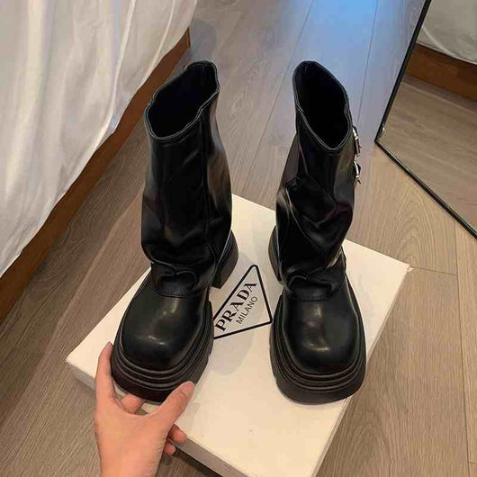 Botas Motociclista Plataforma con Hebilla para Mujer - Image 2