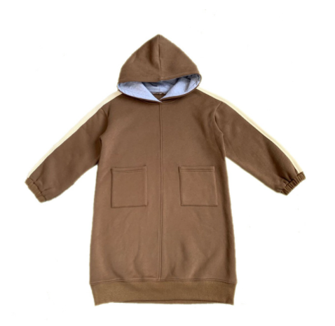 Vestido Infantil Abrigado con Capucha y Forro de Terciopelo para Niñas - Image 9