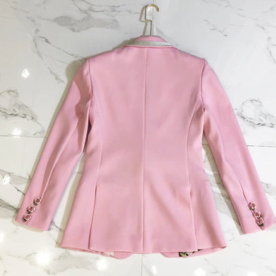 Blazer Slim Rosa con Forro Estampado - Image 7