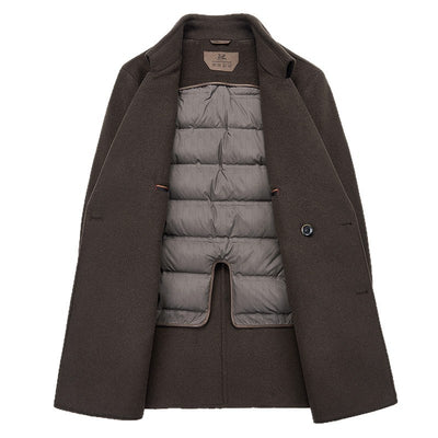 Abrigo de Lana Reversible para Hombre - Cuello de Traje Medio Largo - Image 5