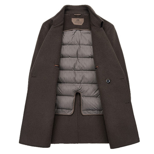 Abrigo de Lana Reversible para Hombre - Cuello de Traje Medio Largo - Image 5