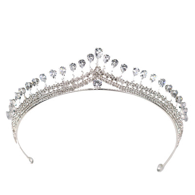 Diadema Corona de Novia en Plata con Circón - Image 2