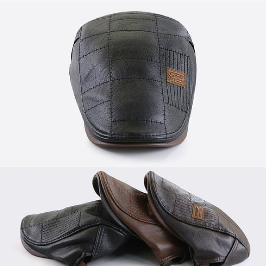 Gorra de Hombre PU con Combinación de Colores
