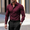 Camisa Social Casual Hombre Manga Larga Botones Color Sólido Vacaciones
