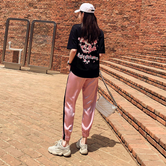 Conjunto Deportivo Casual para Mujer - Blusa Manga Corta y Pantalón Suelto