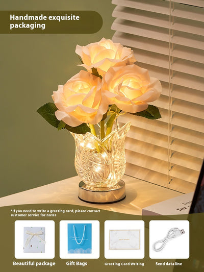 Lámpara de Mesa Flores de Cristal para Dormitorio - Image 8
