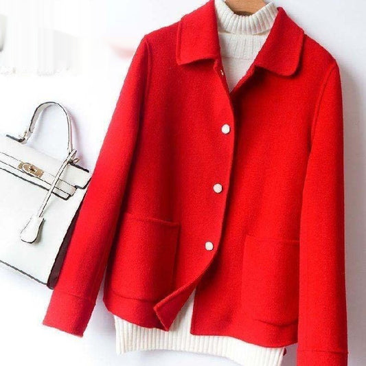Abrigo Reversible de Lana para Mujeres Petite