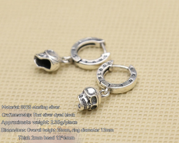 Aretes de Calavera en Plata 925 - Diseño Fashion Atrevido
