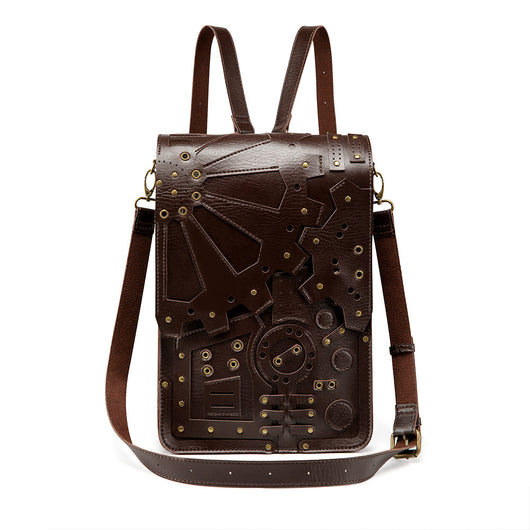 Mochila Steampunk Vintage de Estilo Europeo con Detalles en Engranajes - Image 8