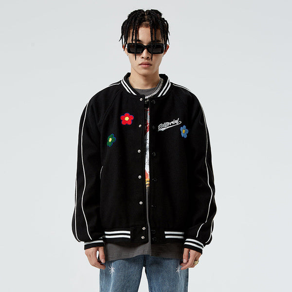 Chaqueta Casual Hombre con Parches Bordados - Estilo Relajado y Versátil