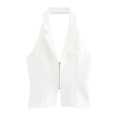 Blusa Escotada sin Espalda con Diseño de Cierre y Ajuste Ceñido - Image 5