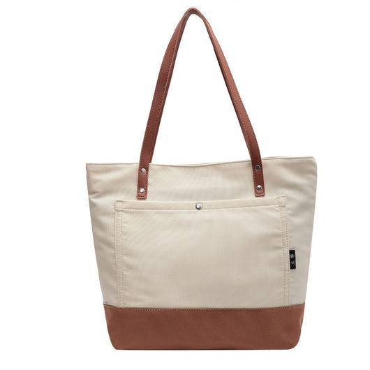 Bolsa de Hombro Estilo Asiático con Contraste de Colores - Gran Capacidad para Compras y Trabajo - Image 8