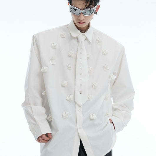 Cardigan Suelto Acolchado con Detalles de Perlas para Hombre