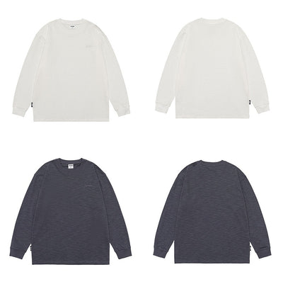 Camiseta de Algodón Pima con Bordado Minimalista - Manga Larga Cuello Redondo - Image 34