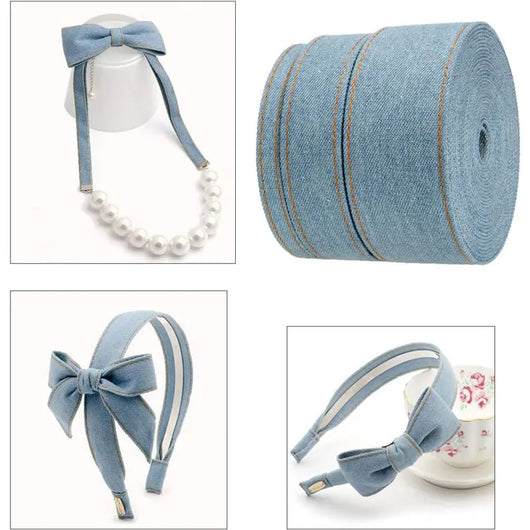 Accesorios para el Cabello con Lazo de Cinta de Mezclilla - Image 5