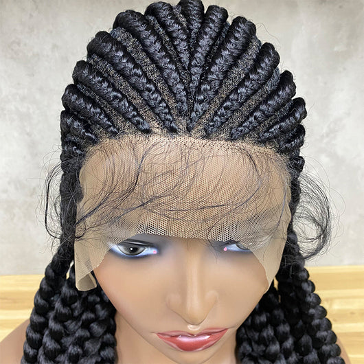 Peluca de Malla Elástica con Trenza de 9 Hebras - Fibra Química Premium - Image 10
