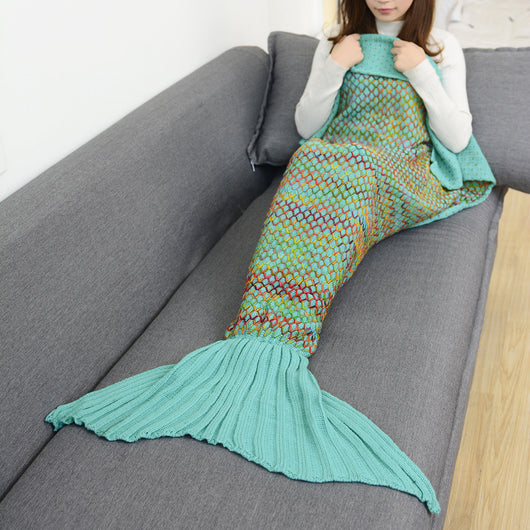 Manta Crochet con Patrón de Cuadrícula de Colores para Sofá - Image 9