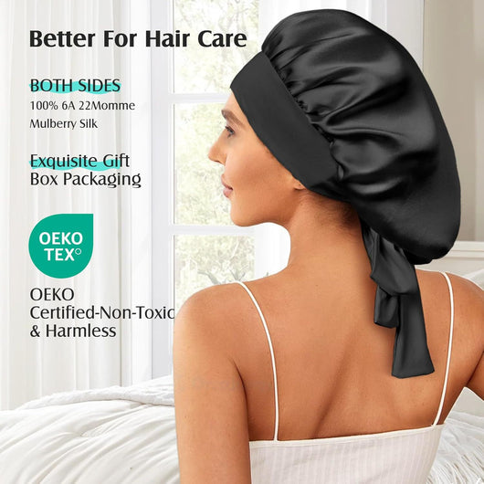 Gorro de Seda con Moño Elástico - Diseño Liso y Elegante - Image 25