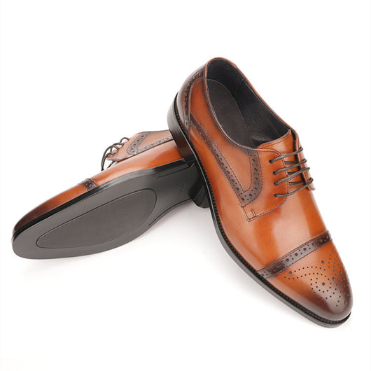 Zapatos de Cuero Brogue Grabados para Hombre - Elegancia Empresarial - Image 6