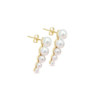 Aretes de Perla de Agua Dulce Estilo OL Lujo Minimalista - Image 2
