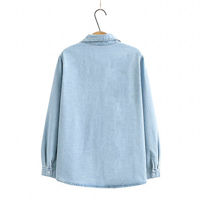 Camisa Denim Manga Larga con Bolsillo - Image 6