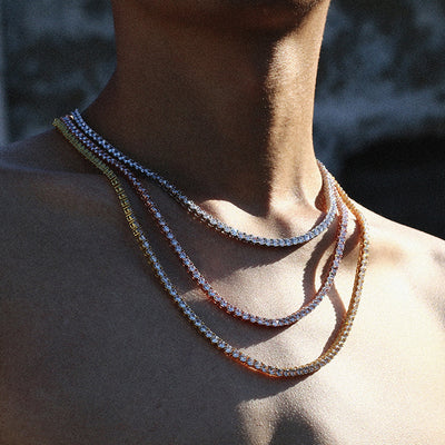 Cadena Hip Hop Plata 925 Moissanita Fila Única para Hombre - Image 2