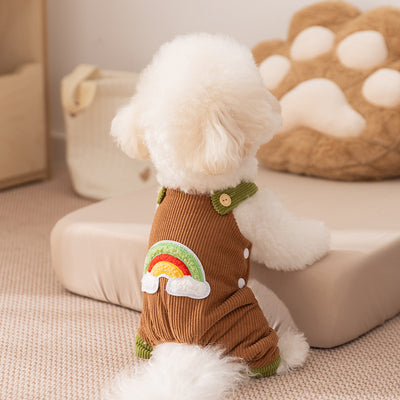 Mono Arcoíris de Pana para Perros Pequeños - Overol de Invierno - Image 3