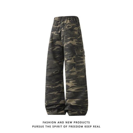 Pantalones Cargo Camuflaje Hombre Pierna Recta Corte Amplio - Image 2