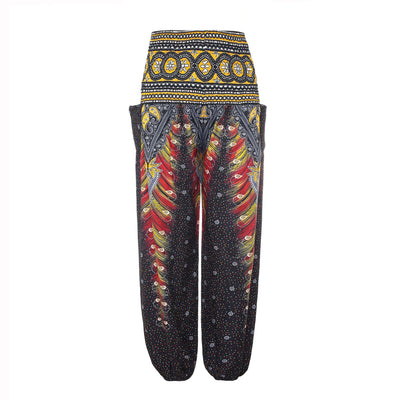 Pantalones Yoga Sueltos Estampado Floral Pierna Ancha Largos - Image 7