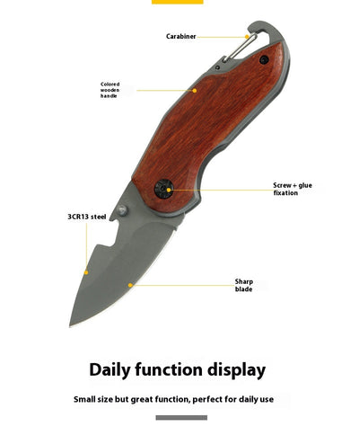 Cuchillo Plegable de Acero Inoxidable Portátil con Llavero - Image 14