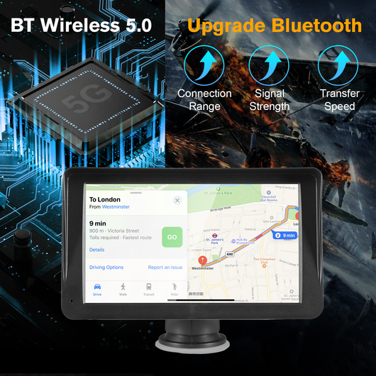 Autoestéreo Portátil 7" con CarPlay Inalámbrico, Android Auto y Bluetooth 5.0 - Image 14