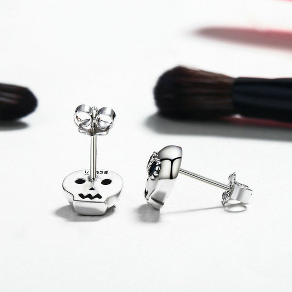 Aretes de Plata Esterlina con Circón Negro Incrustado