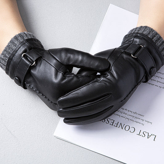 Guantes de Cuero de Oveja para Conducir con Pantalla Táctil - Invierno y Otoño - Image 2