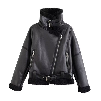 Chaqueta Cropped Estilo Biker para Mujer - Image 9