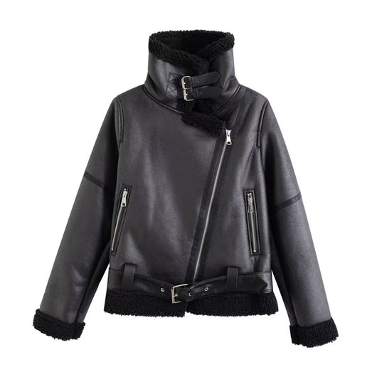 Chaqueta Cropped Estilo Biker para Mujer - Image 9