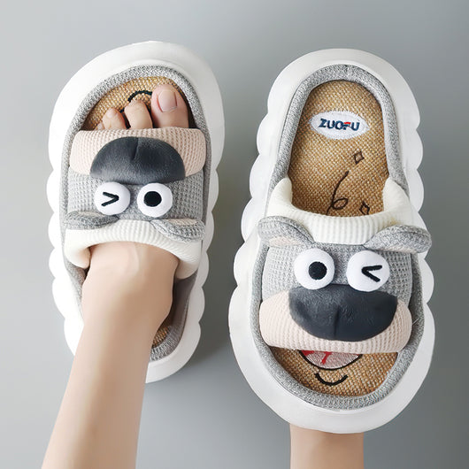 Pantuflas de Lino para Mujer Suela Gruesa Cuatro Estaciones - Image 14